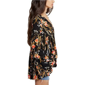 Free People Bella Printed Floral Tunic Top Size XS 0556L